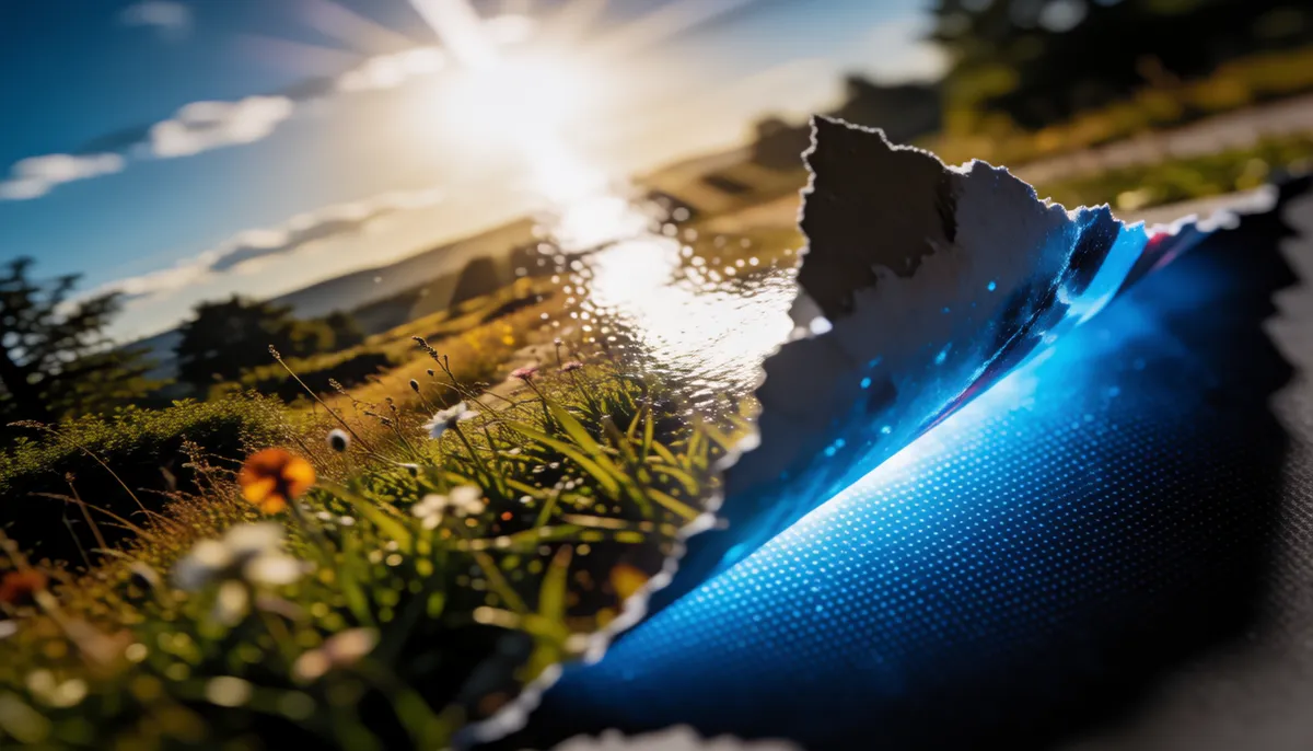 A landscape photo peeling back to reveal glowing data underneath